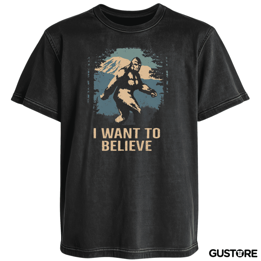 Polera desgastada I want to believe in bigfoot