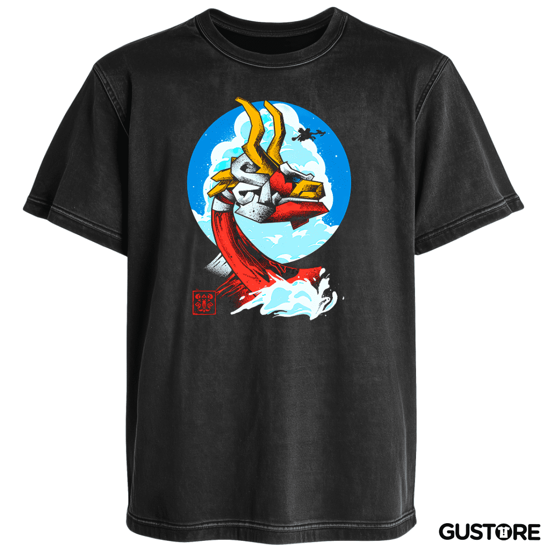 Polera desgastada Mascaron Rojo