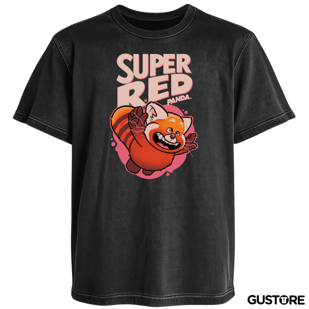 Polera desgastada Super Red Panda