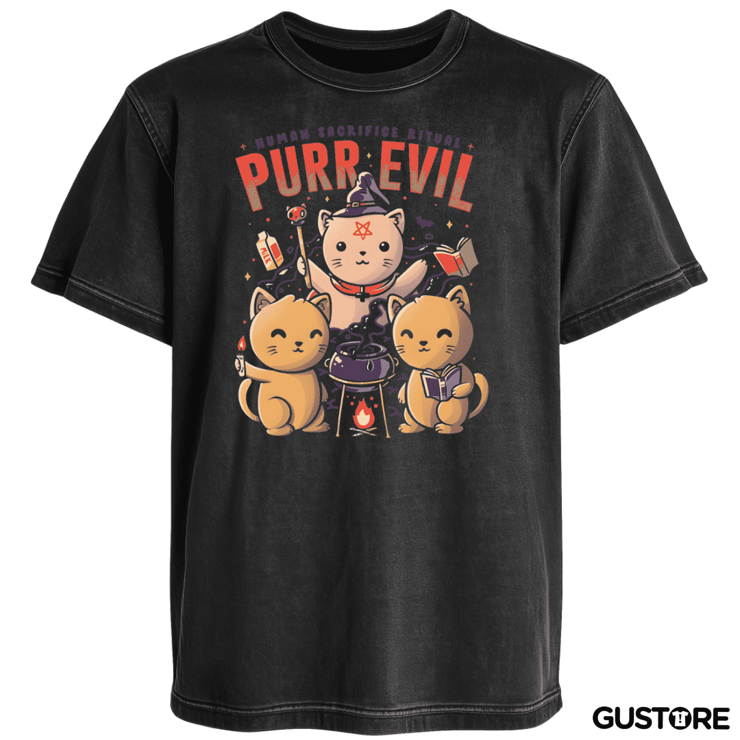 Polera desgastada Purr Evil