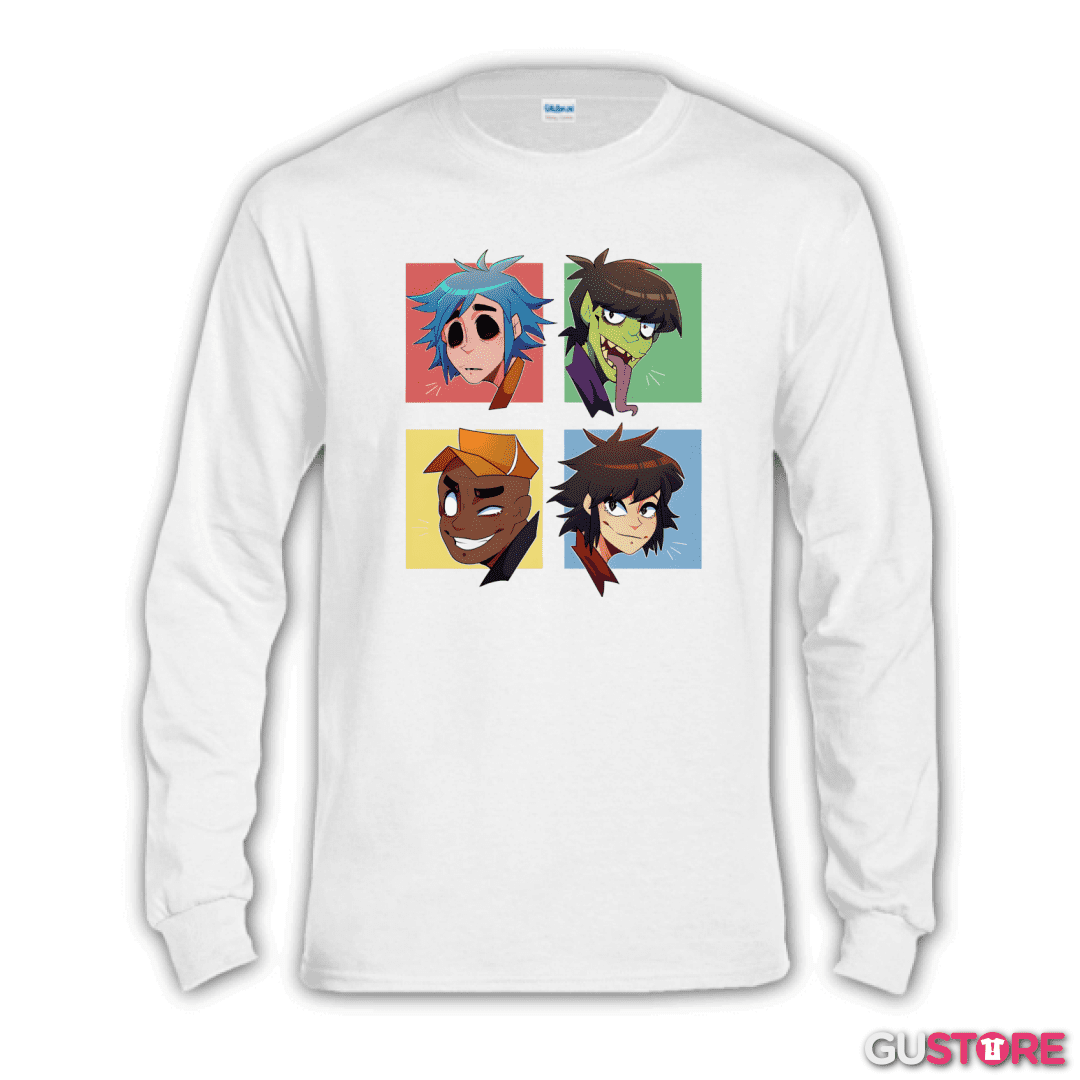 Polera manga larga Gorillaz anime