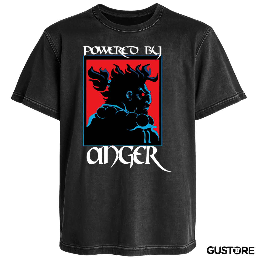 Polera desgastada Powered by anger