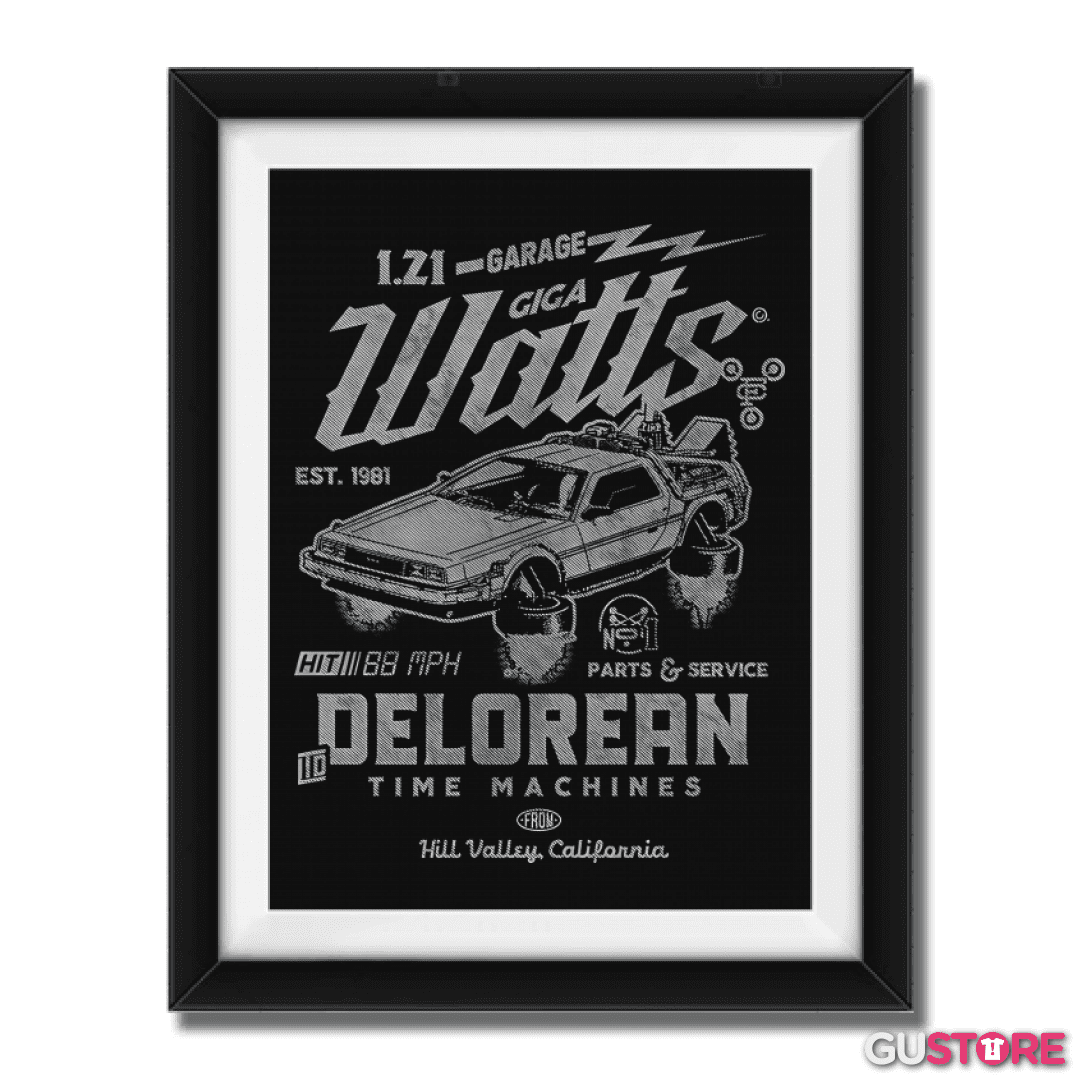 Cuadro decorativo Delorean Garaje