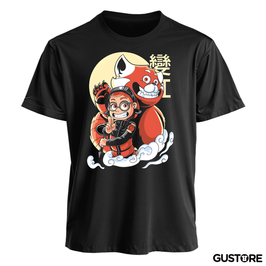 Polera Panda Rojo de Nueve Colas