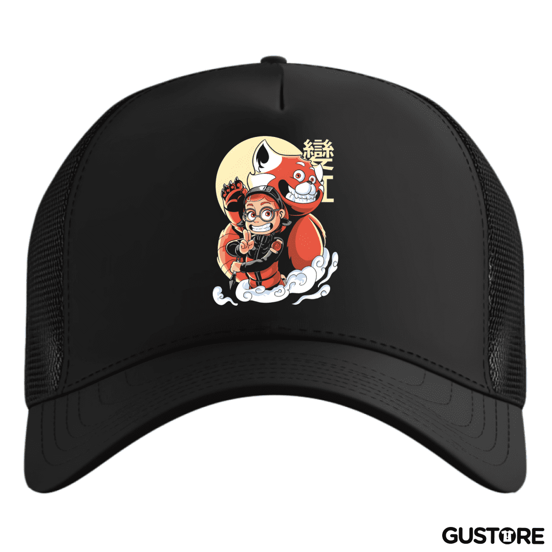 Gorro Panda Rojo de Nueve Colas