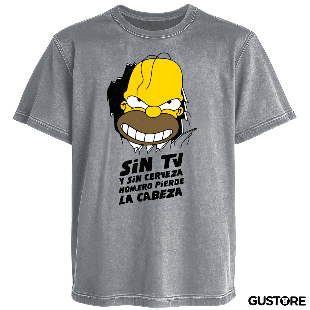 Polera desgastada Homero Pierde la Cabeza