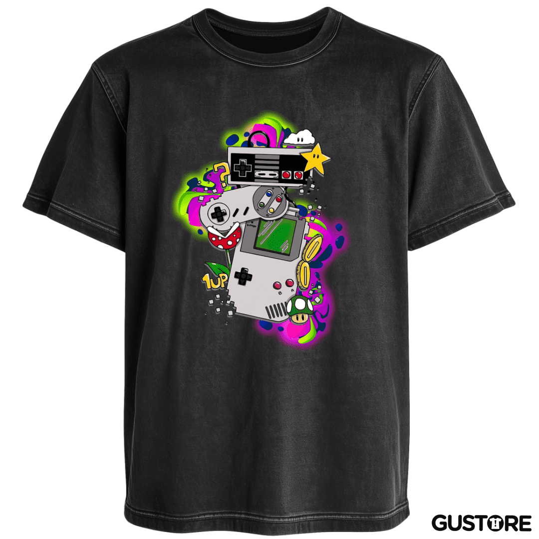 Polera desgastada Joystick Classics