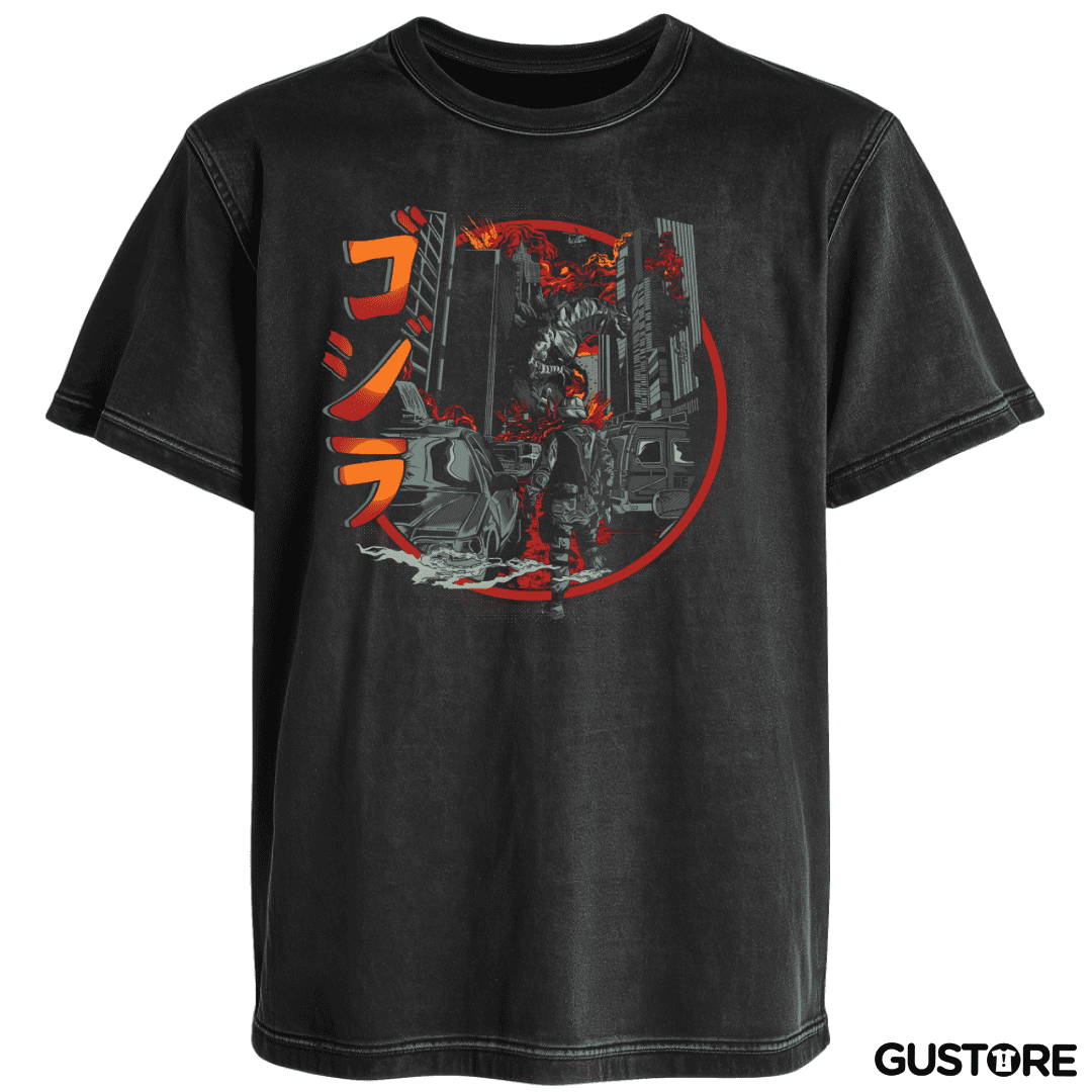 Polera desgastada Destrucción de Godzilla