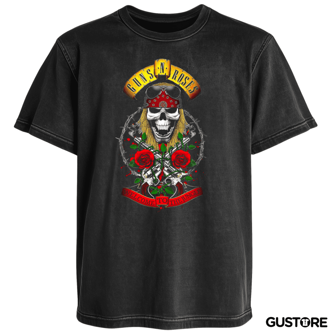 Polera desgastada GnR welcome to the jungle Axl