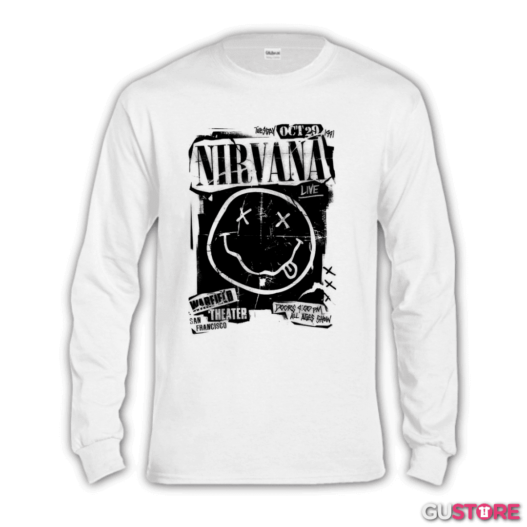 Polera manga larga Nirvana Live
