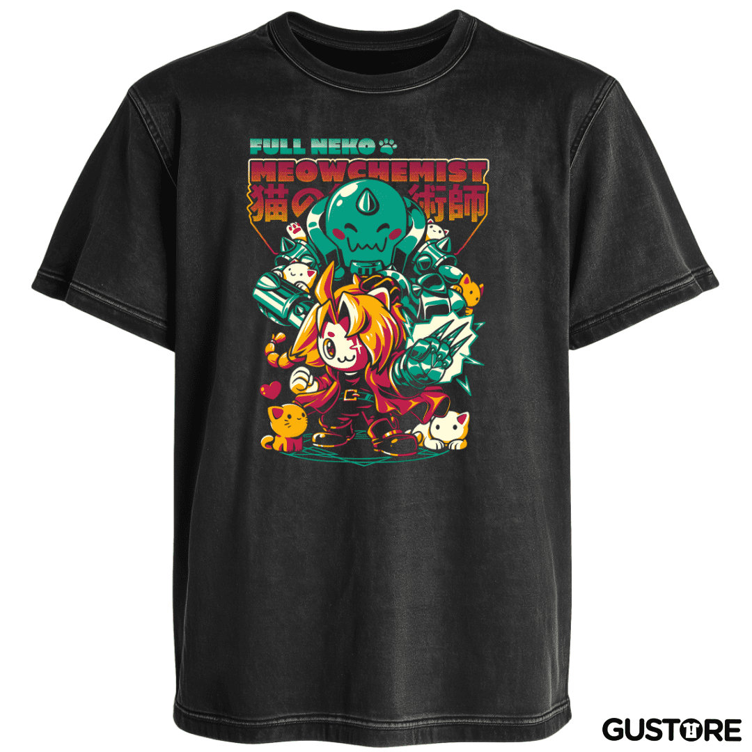 Polera desgastada FullNeko Meowchemist