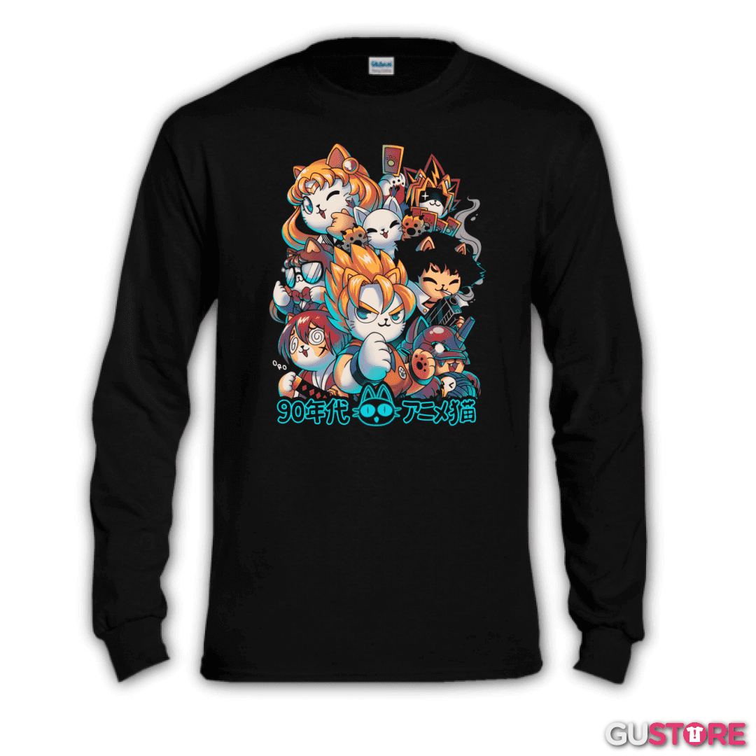Polera manga larga Neko Kawaii Anime