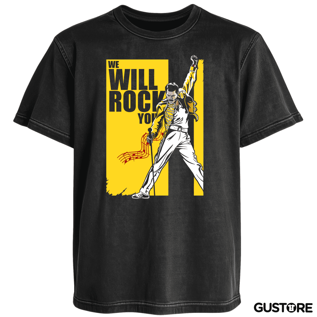 Polera desgastada We will rock you