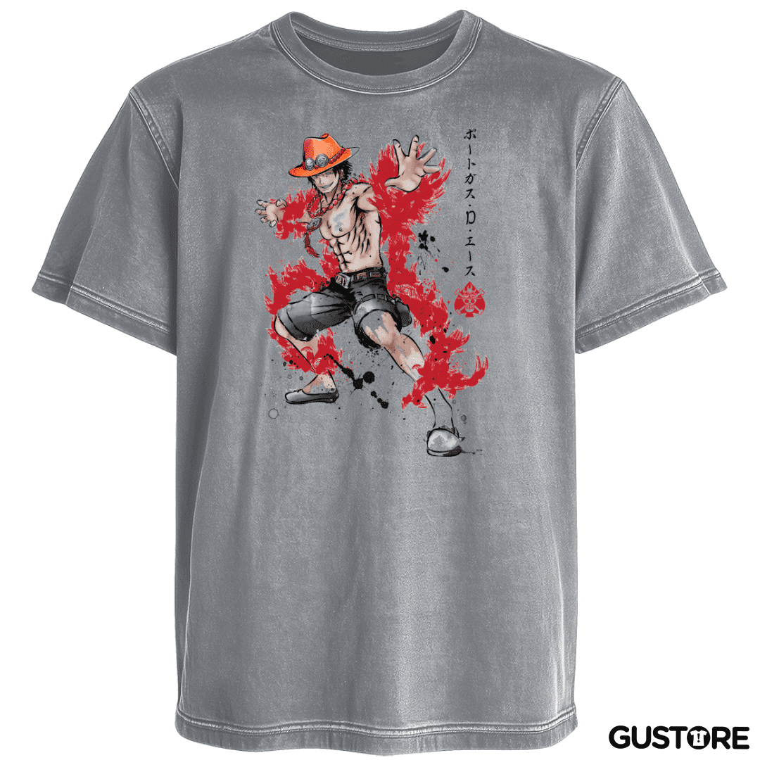 Polera desgastada Ace Puño de Fuego