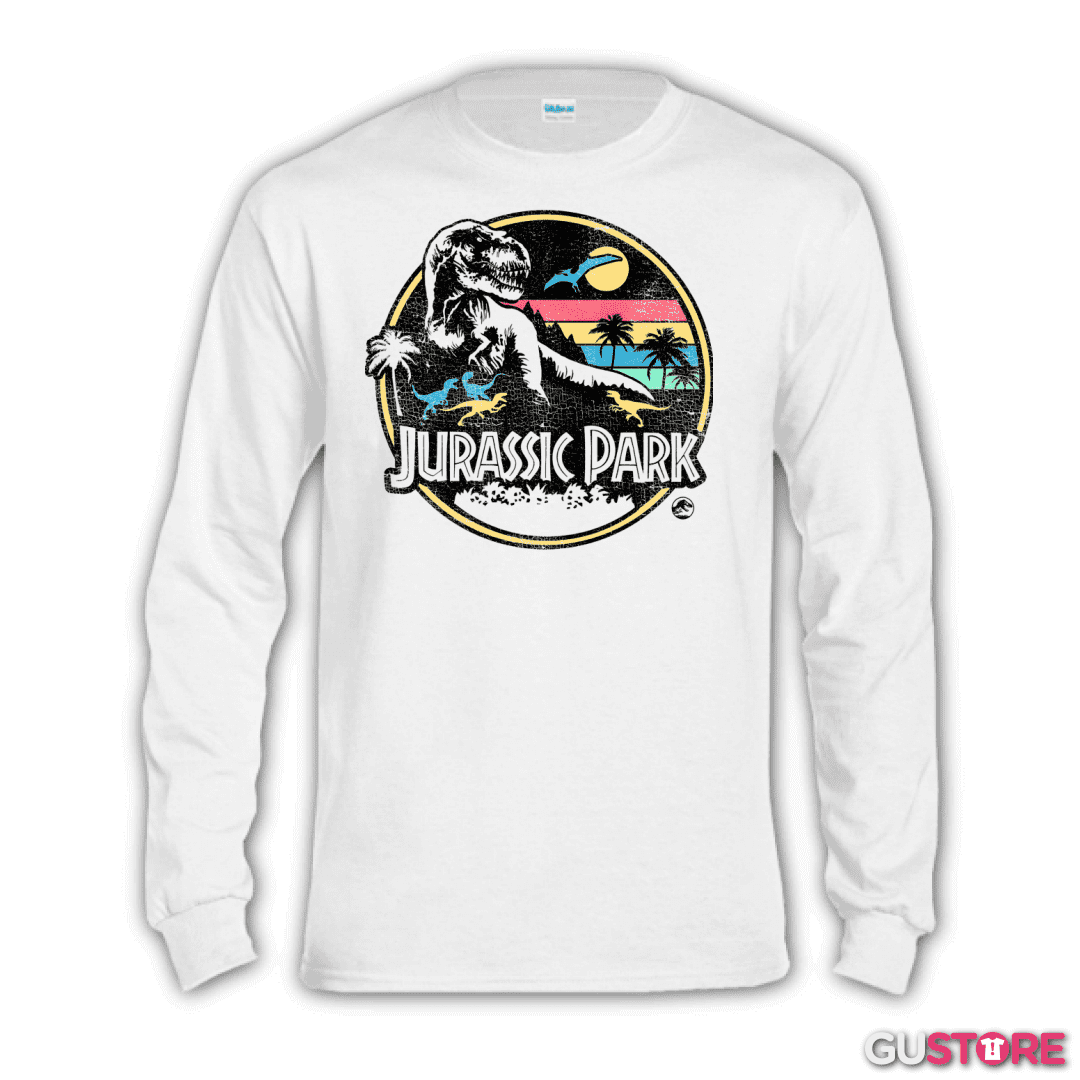 Polera manga larga Jurassic Park Retro