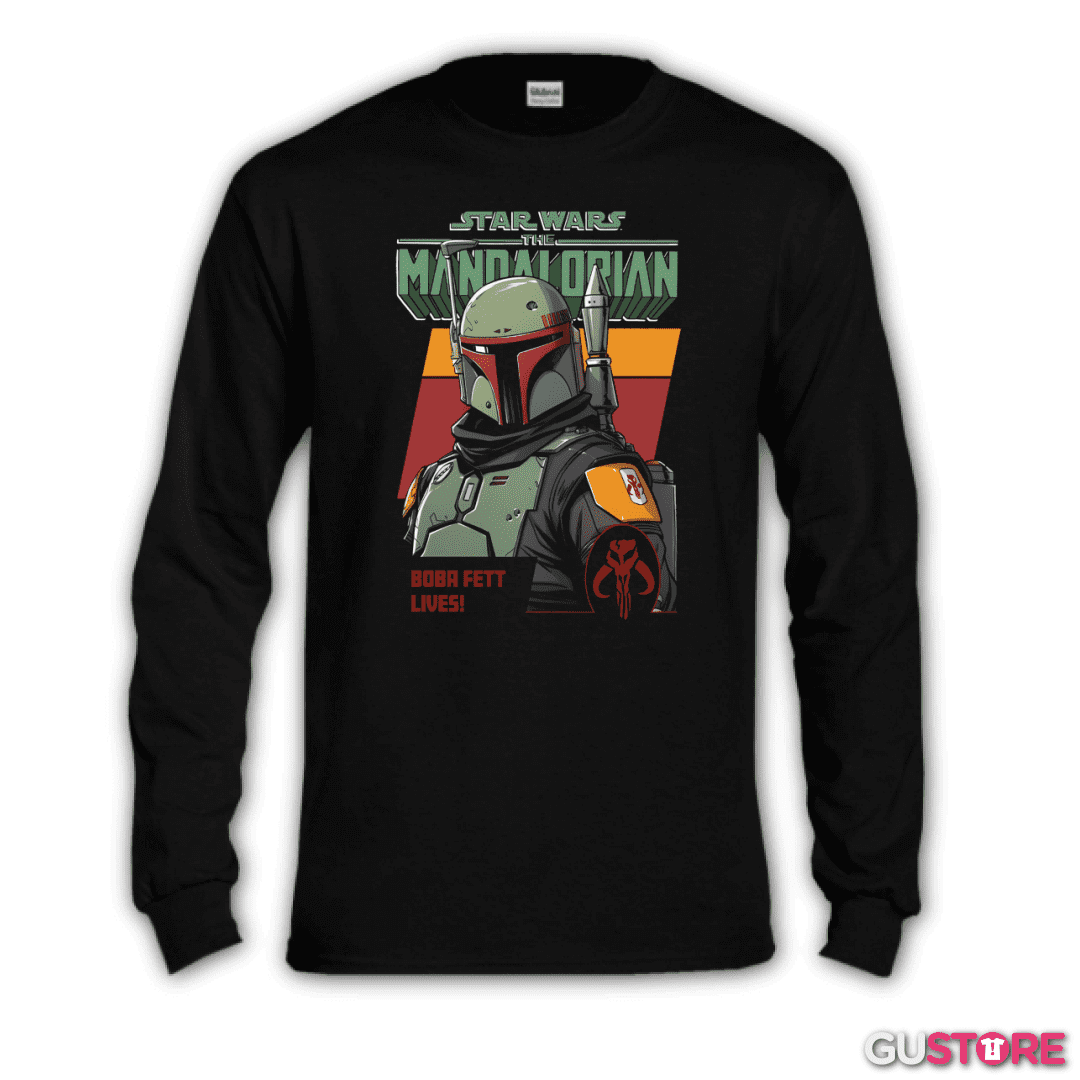 Polera manga larga Boba Fett lives