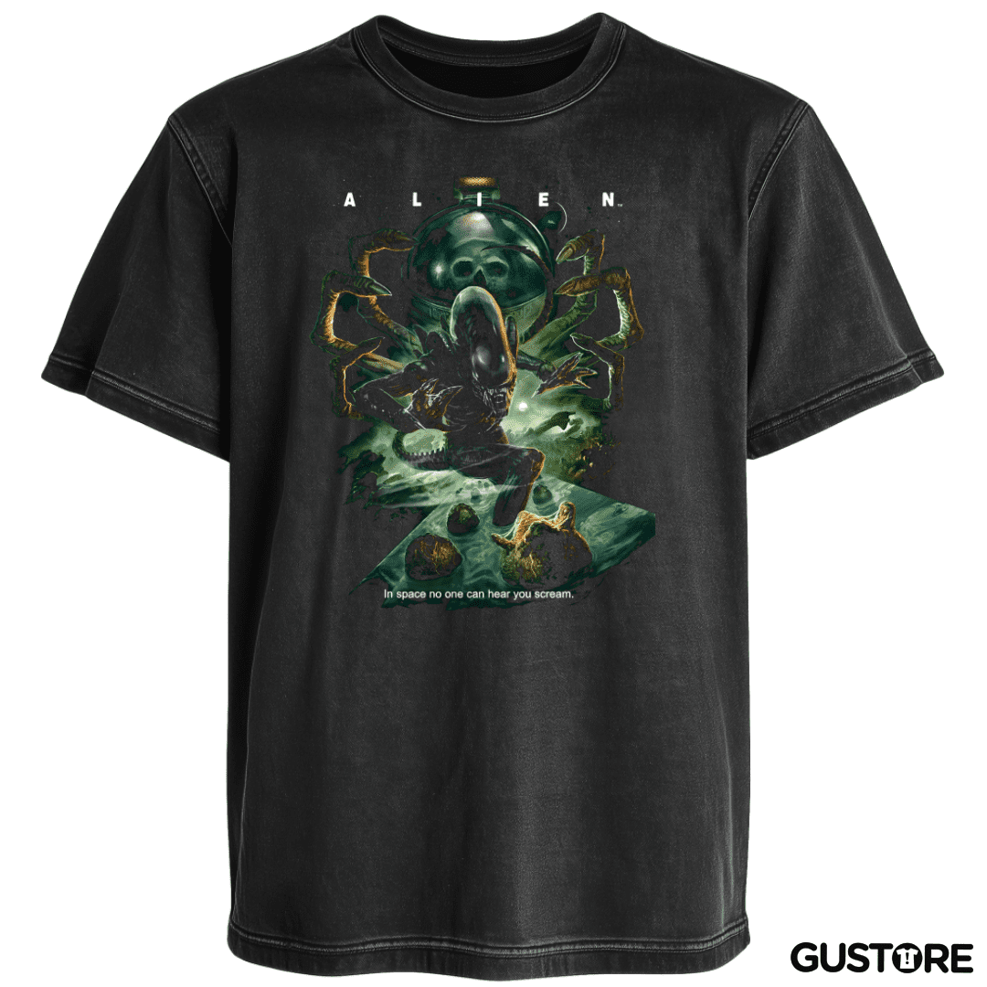 Polera desgastada The Alien