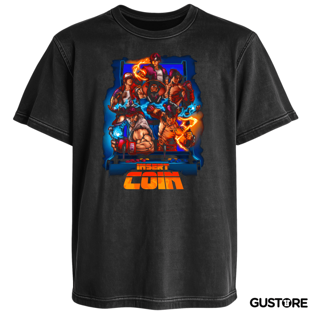 Polera desgastada Insert Coin Fighters
