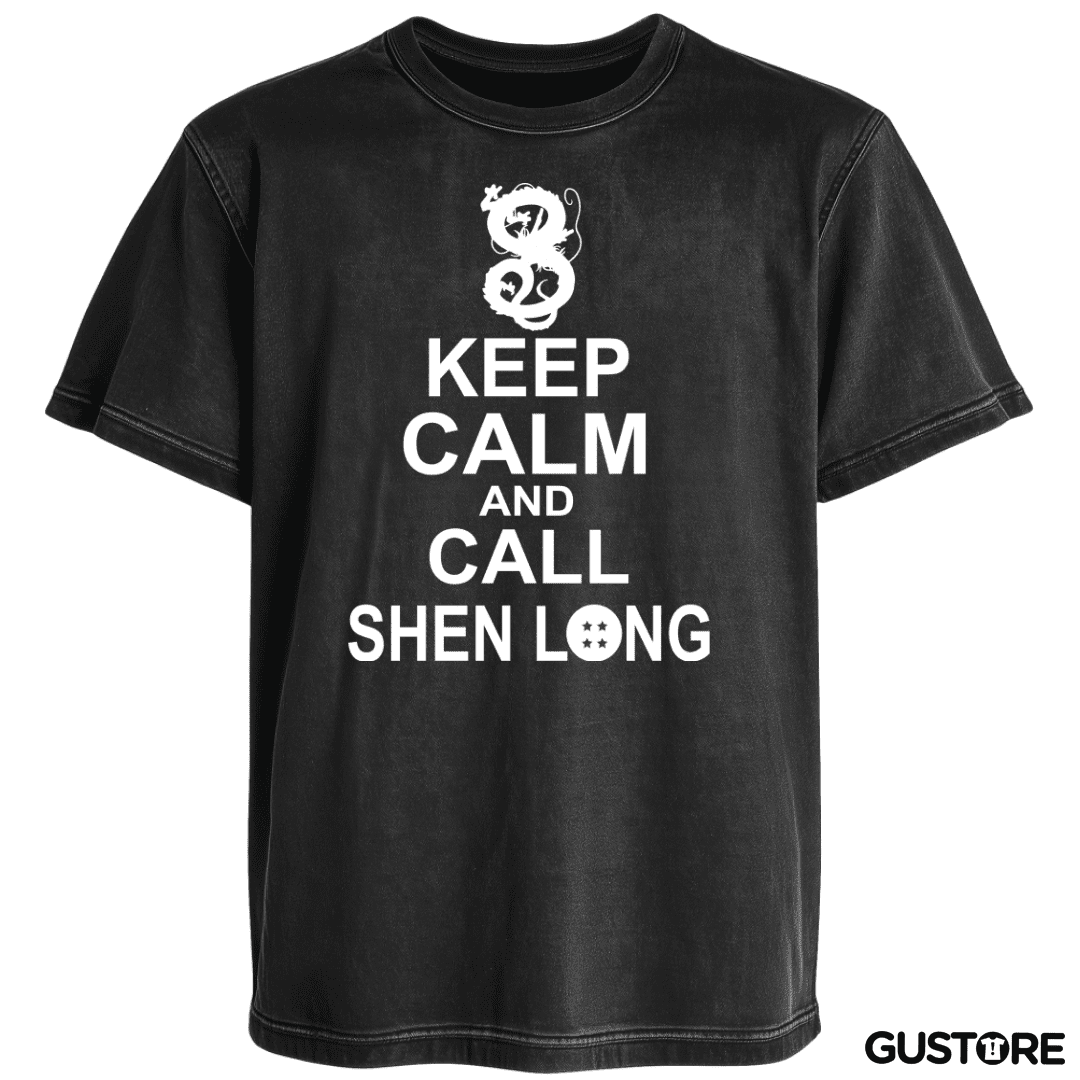 Polera desgastada Keep calm and call shen long