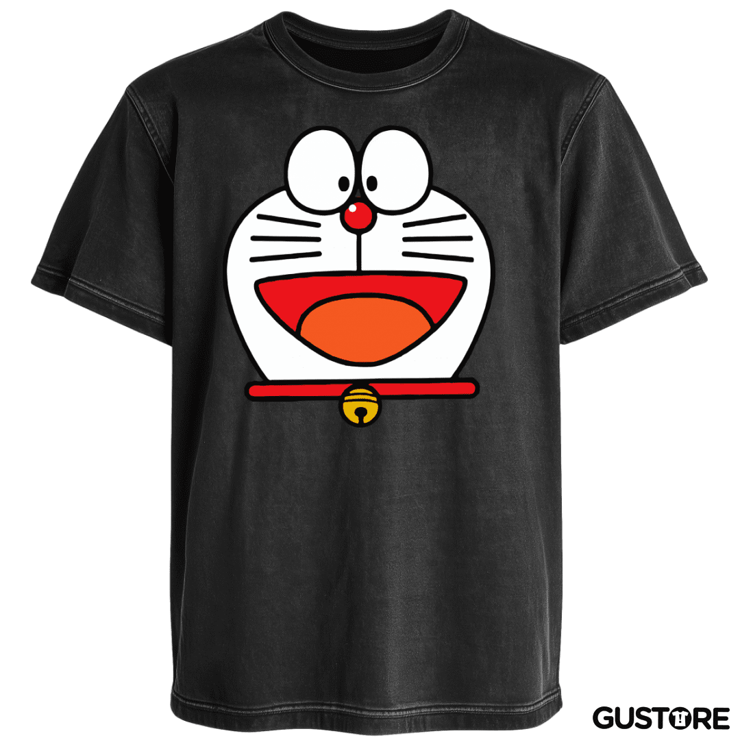 Polera desgastada Doraemon Face