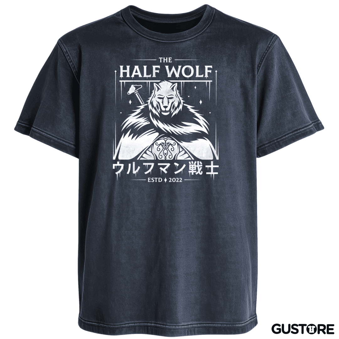 Polera desgastada Half Wolf Blaidd