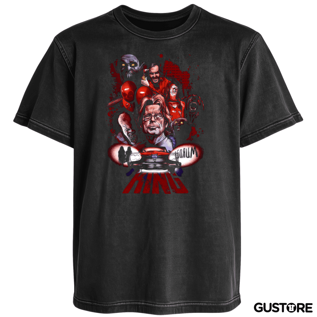 Polera desgastada King Horror