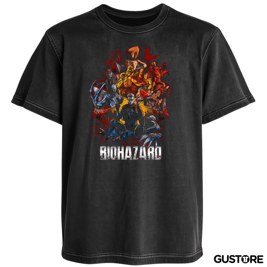 Polera desgastada Biohazard
