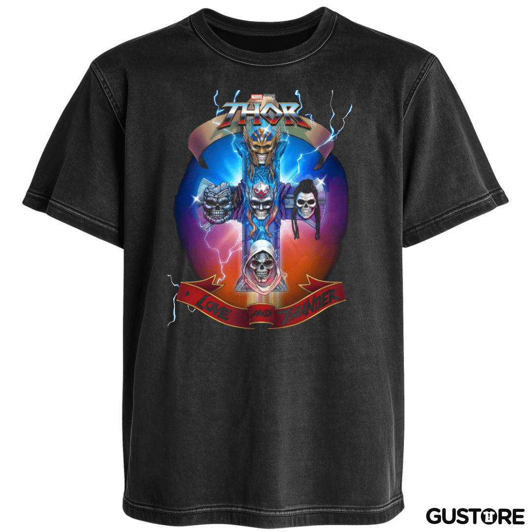 Polera desgastada Guns and Thunder