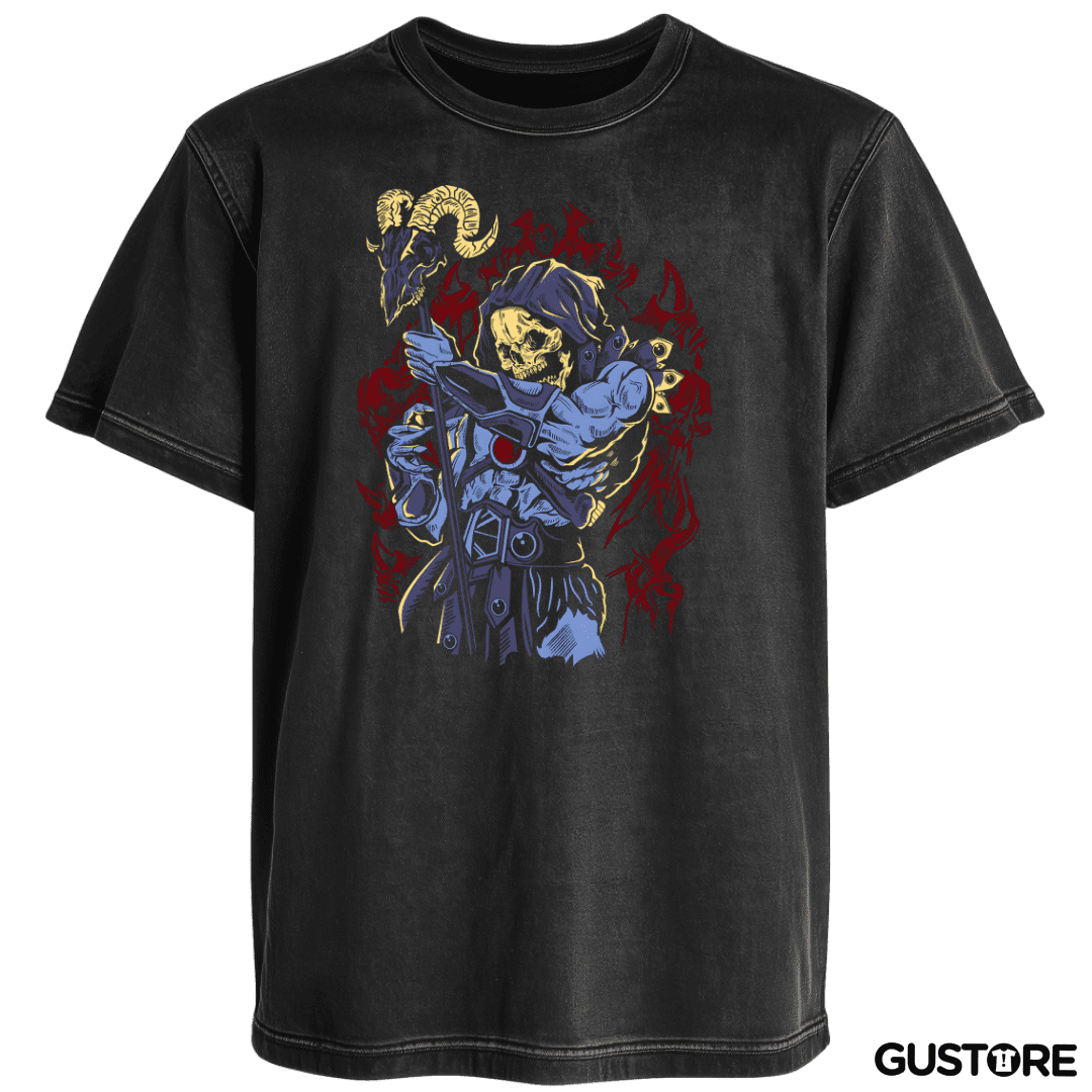 Polera desgastada Esqueleto del Mal
