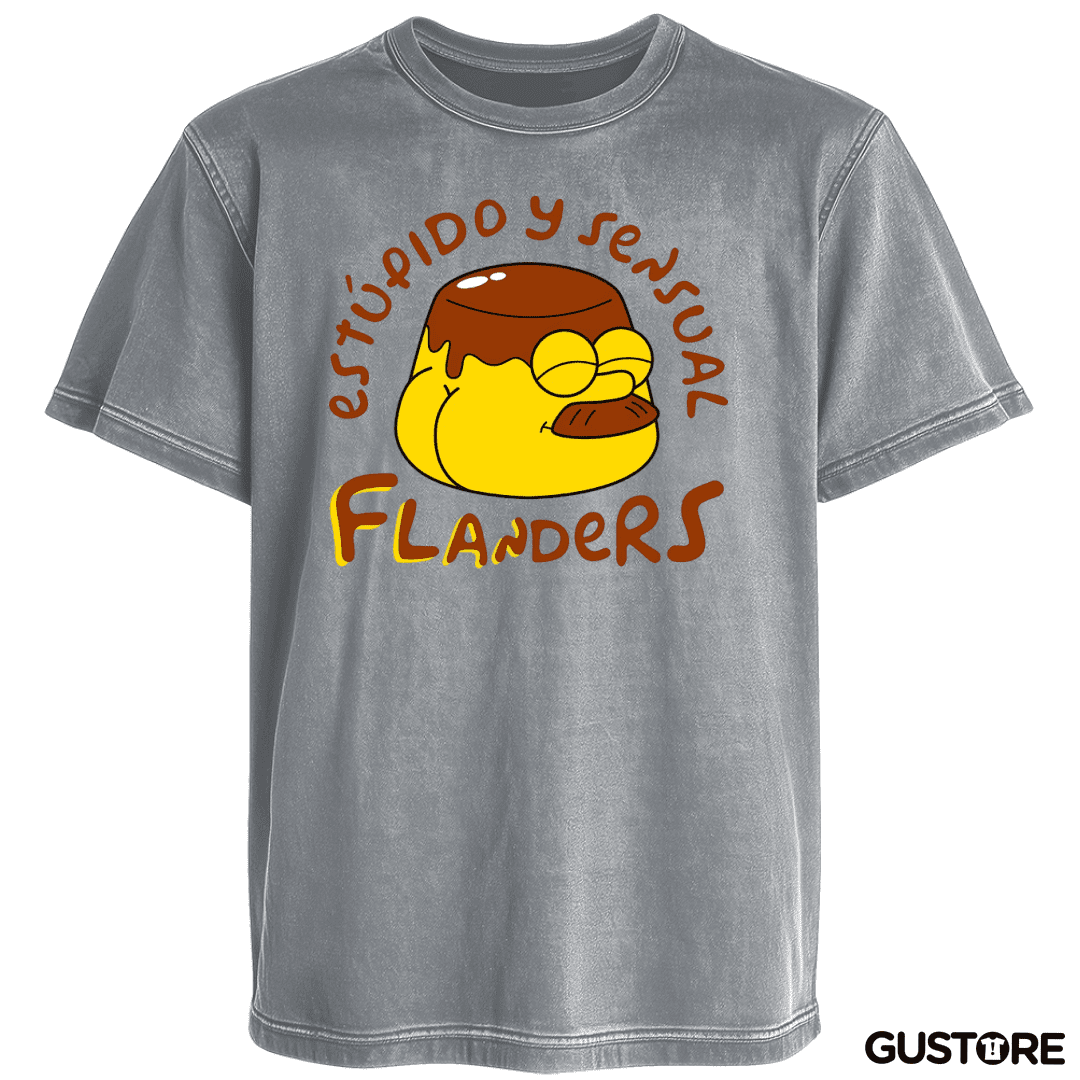 Polera desgastada Estúpido y Sensal Flanders