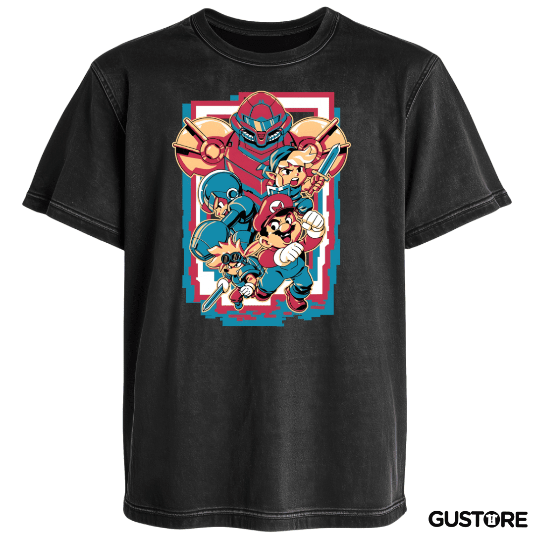 Polera desgastada Héroes Retro