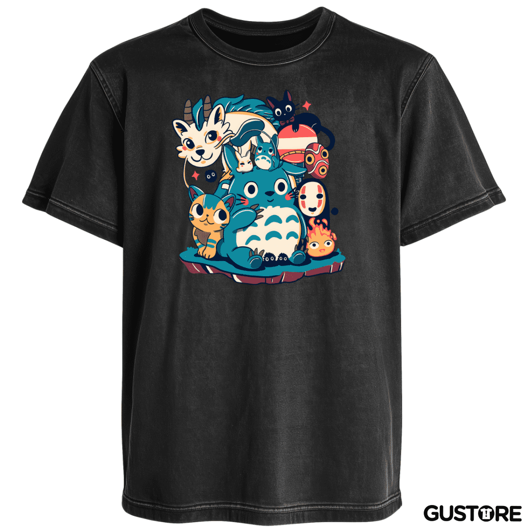 Polera desgastada Ghibli Amigos