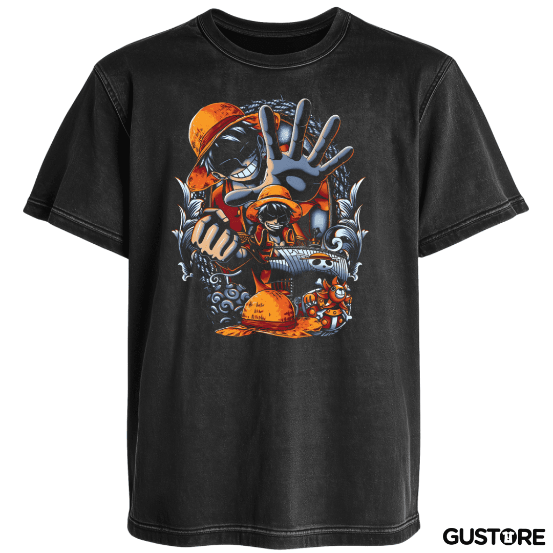 Polera desgastada Monkey D Luffy