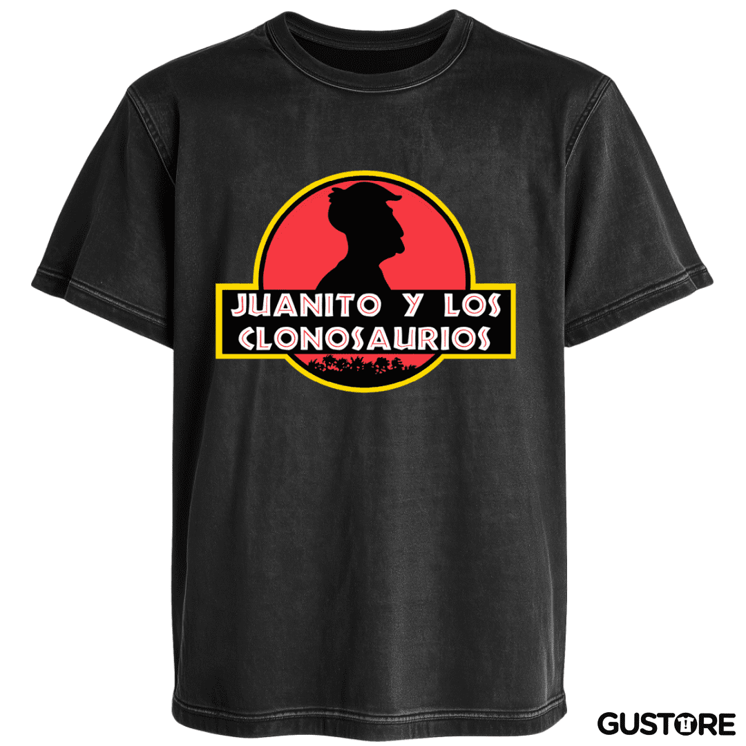 Polera desgastada Juanito y los clonosaurios