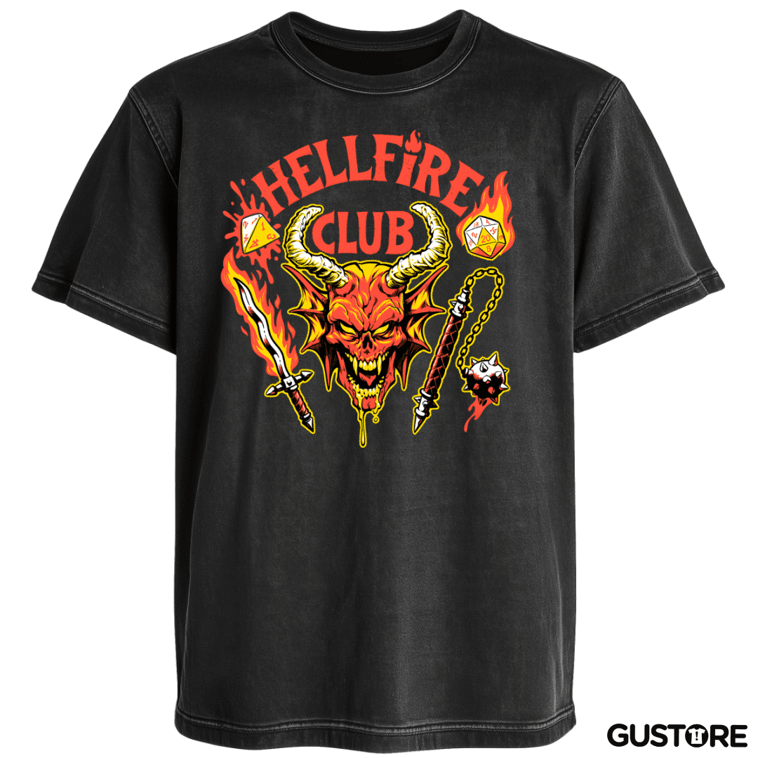 Polera desgastada Satanic Hellfire Club