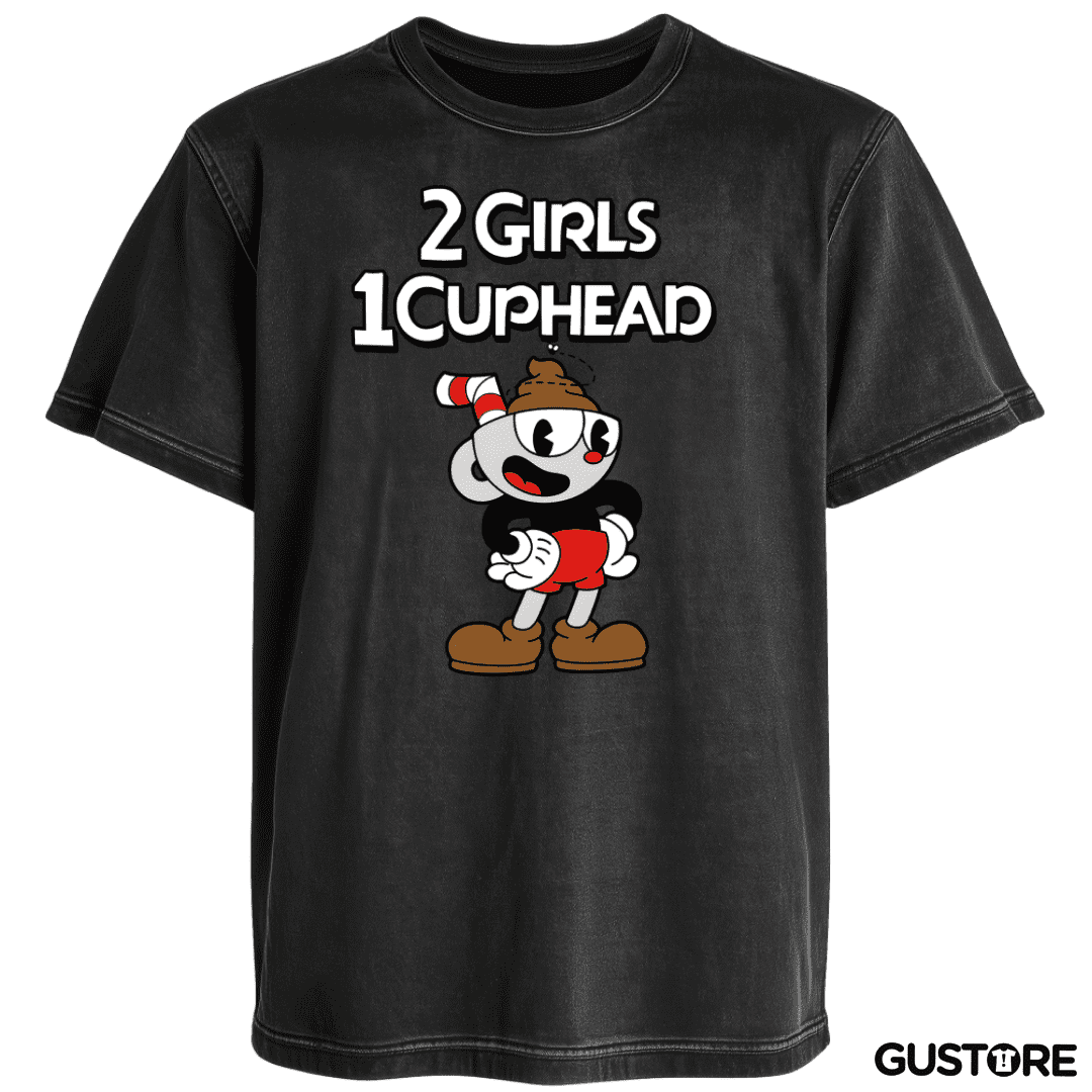 Polera desgastada 2 Girls 1 Cuphead