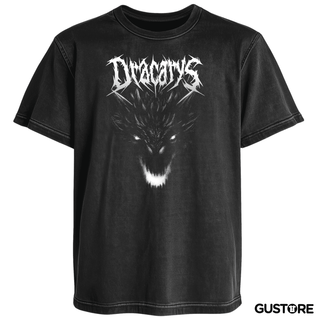 Polera desgastada Dracarys Metal
