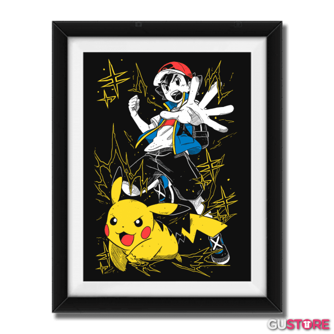 Cuadro decorativo Ash x Pikachu