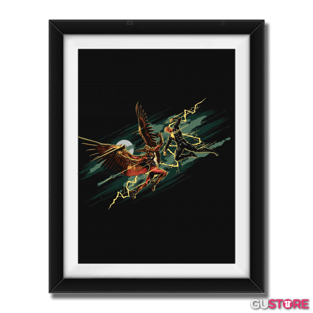 Cuadro decorativo Black Adam vs Hombre Halcón