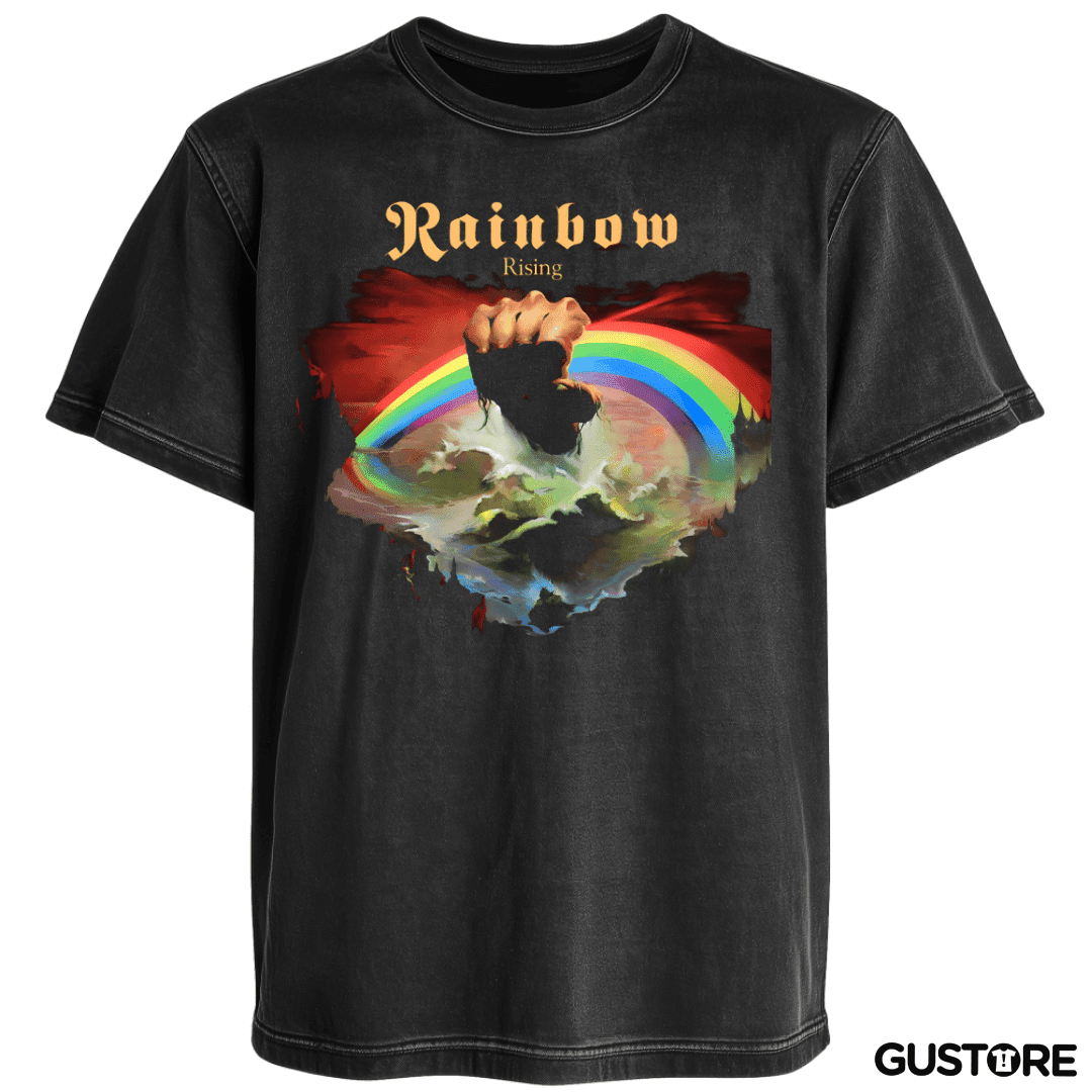 Polera desgastada Rainbow Rising