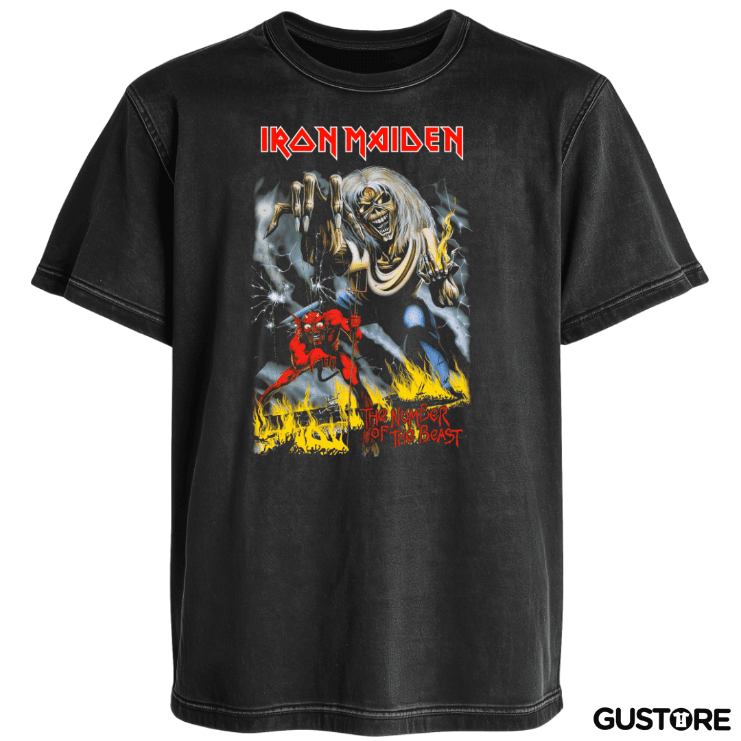 Polera desgastada Number of the Beast
