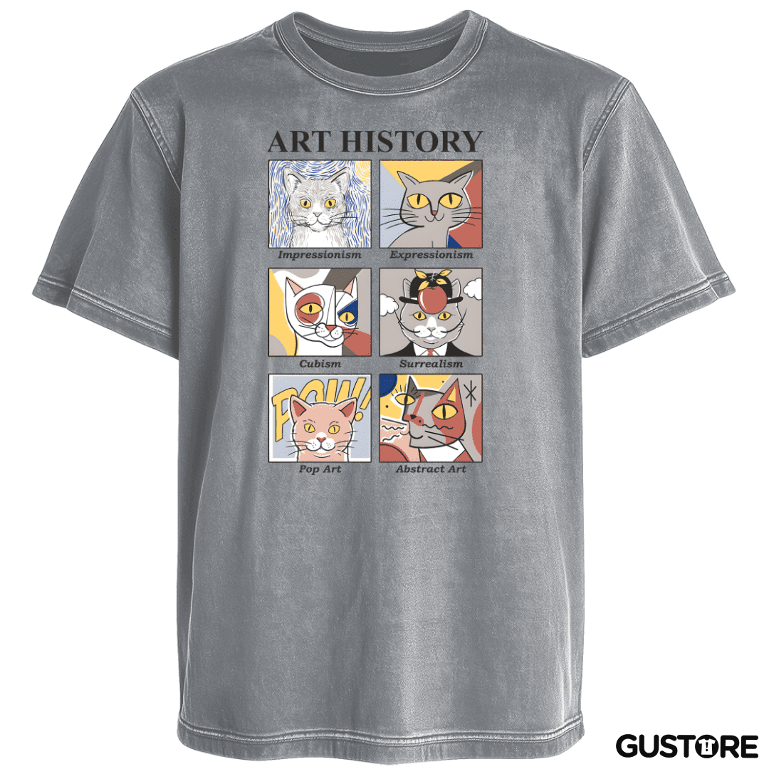 Polera desgastada Art Cats History