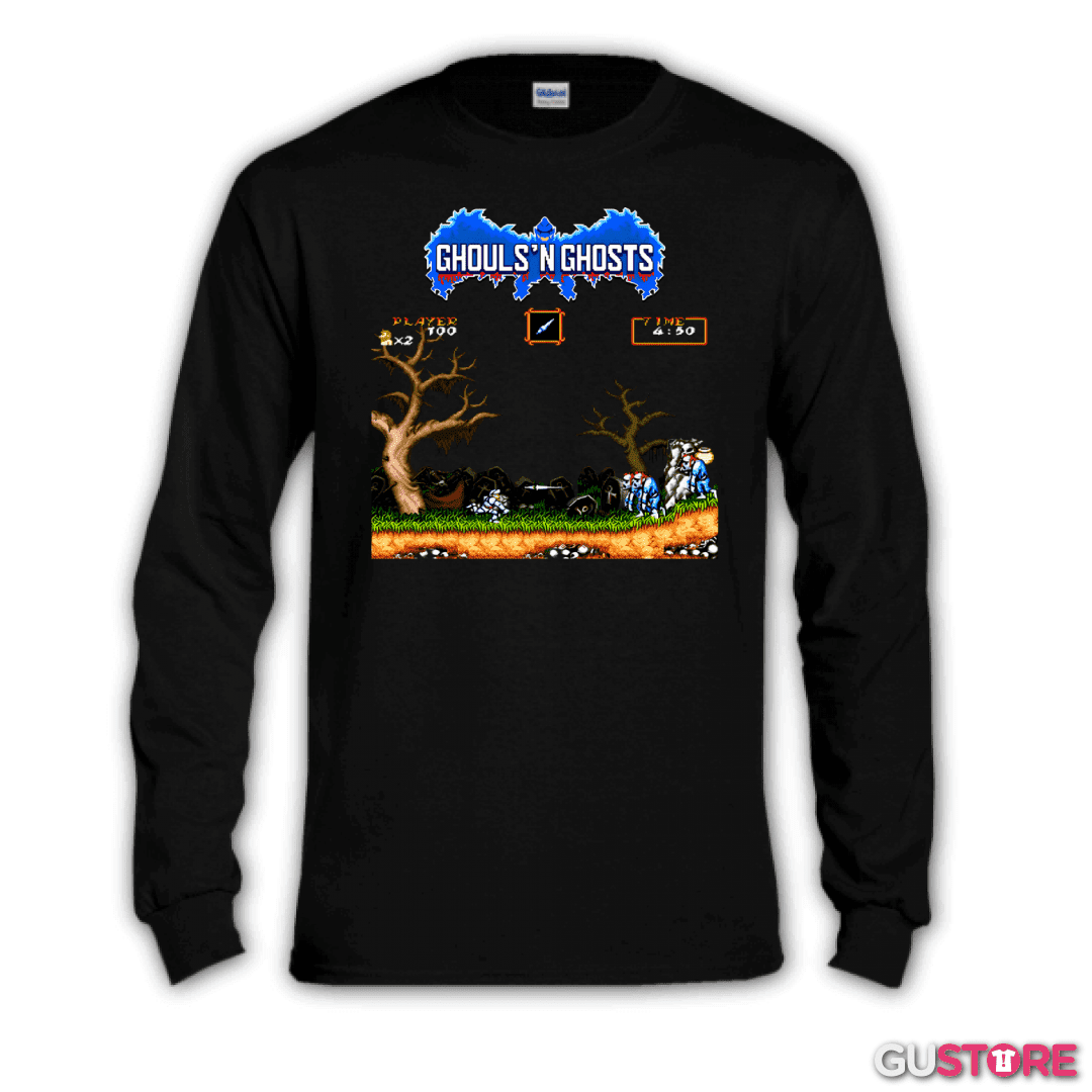 Polera manga larga Ghouls 8 bits