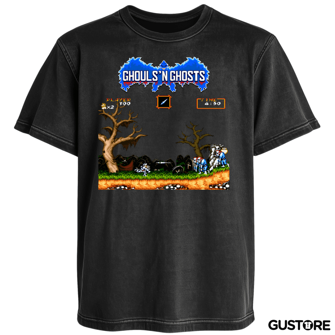 Polera desgastada Ghouls 8 bits