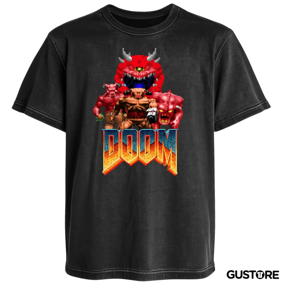 Polera desgastada Classic Doom