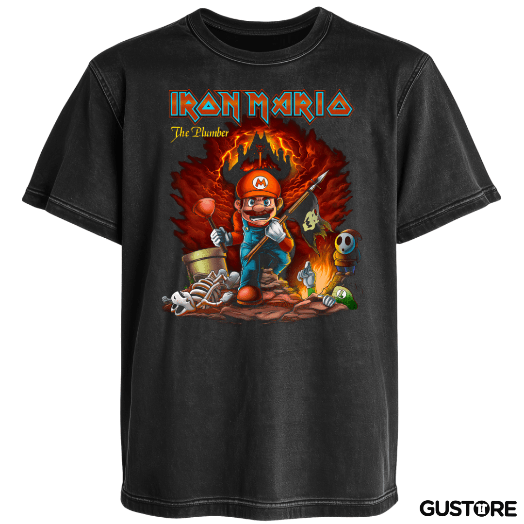 Polera desgastada Iron Bigote