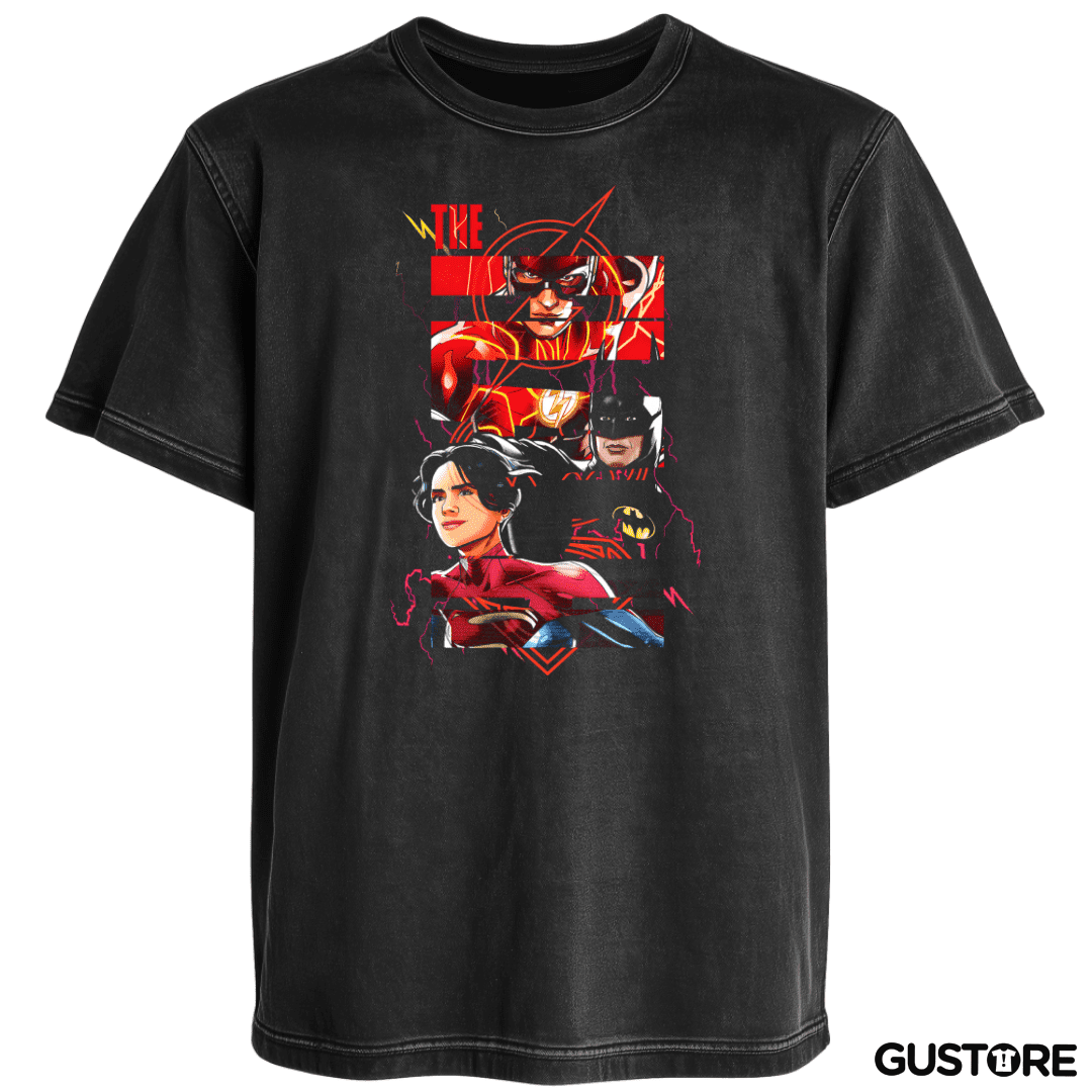 Polera desgastada El Rayo, El Murcielago y la Superchica