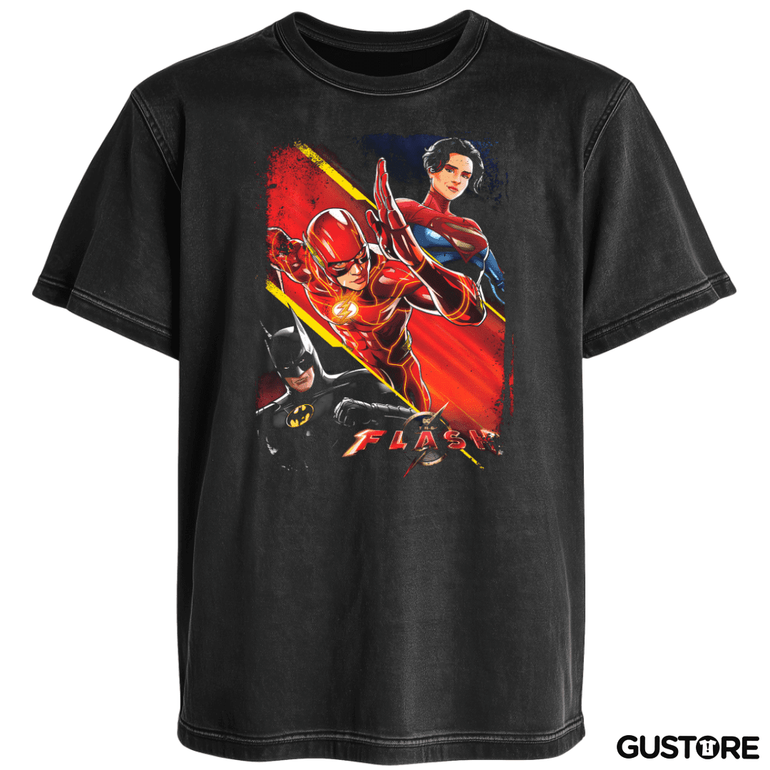Polera desgastada Flash Batman Supergirl