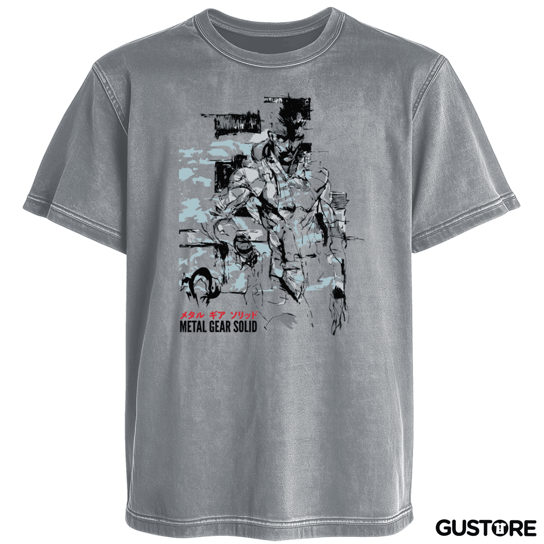 Polera desgastada Solid Snake
