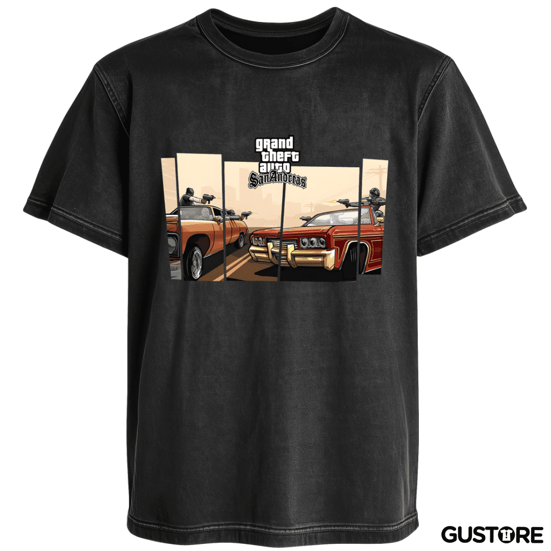 Polera desgastada Groove street vs Ballas